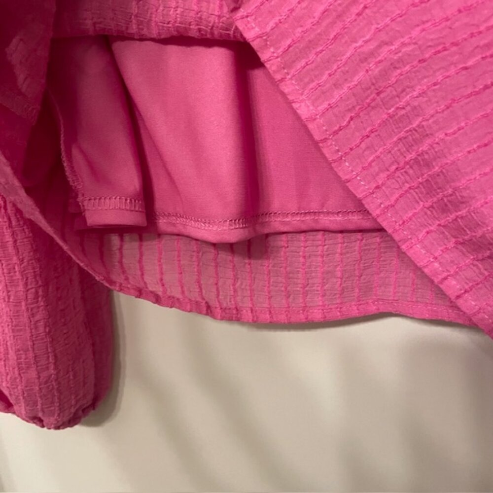 NWOT Vero Moda Pink V-Neck Frill Ruffle Long Sleeve Blouse Top Size Small - Picture 8 of 14